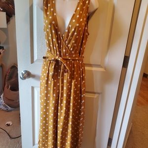 BP polka dot wide leg cropped jumpsuit